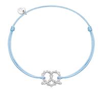 GLANZSTÜCKE MÜNCHEN Damen Textilarmband hellblau Herz-Breze Sterling Silber Dirndlschmuck Motivarmband