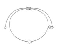 GLANZSTÜCKE MÜNCHEN Damen-Textilarmband grau Stern Sterling Silber 15-22 cm - Armbändchen Armband mit Anhänger Stoffbändchen Armkettchen Textil
