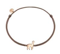 GLANZSTÜCKE MÜNCHEN Damen-Textilarmband roségold Alpaka Sterling Silber rosévergoldet 15-22 cm - Stoffbändchen Armschmuck mit Anhänger Lama