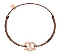 Glanzstücke München Textilarmband Armband Sterling Silber Roségold Textil (braun) für Damen - One Size