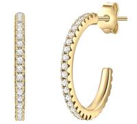 Glanzstücke München Creolen Sterling Silber Zirkonia in Gelbgold 15,6 mm Damen