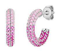 Glanzstücke München - Creolen Sterling Silber Zirkonia in Silber Ohrringe 1 ct Damen
