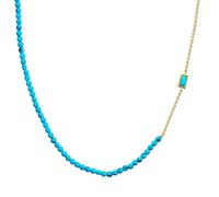 GLANZSTÜCKE MÜNCHEN Damen Kette 925/- Sterling Silber gelbvergoldet 18 Karat Türkis (rek.) türkis Silberhalskette