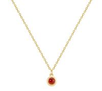 GLANZSTÜCKE MÜNCHEN Damen Kette aus 925/- Sterling Silber in gelbgold mit Granat, gold gelbgold