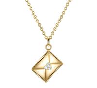 Kette mit Anhänger GLANZSTÜCKE MÜNCHEN "GSM533", gelbgold, Halsketten, Damen, 45,0cm Basiskette + 5,0cm Verlängerung,mit Zirkonia, Silber 925 (Sterlingsilber), aus Sterling Silber (43274458-0) gelbgol