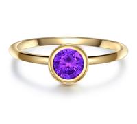 Glanzstücke München - Ring Sterling Silber Amethyst in Gelbgold Ringe Damen