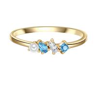 Solitärring GLANZSTÜCKE MÜNCHEN "GSM527" Gr. 52, gelbgold, Fingerringe, Damen, 52,mit Zirkonia, Silber 925 (Sterlingsilber), aus Sterling Silber (79185005-52) gelbgold