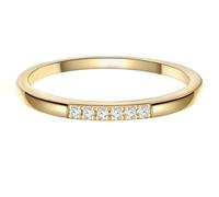 GLANZSTÜCKE MÜNCHEN Damen Ring aus 925/- Sterling Silber gelbvergoldet mit Zirkonia - Silberring Gelbgold Bandring Stapelring