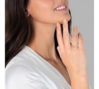 GLANZSTÜCKE MÜNCHEN Damen Ring aus 925/- Sterling Silber gelbvergoldet mit Zirkonia weiß/Emaille orange - Motivring Silberring Gelbgold