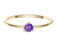 Solitärring GLANZSTÜCKE MÜNCHEN "GSM740" Gr. 54, lila (gelbgold), Fingerringe, Damen, 54, Silber 925 (Sterlingsilber), 0,8mm, aus Sterling Silber (34281321-54) gelbgold