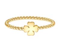 Glanzstücke München - Ring Kleeblatt aus Sterling Silber in Gelbgold Ringe Damen