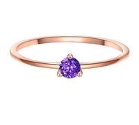 Solitärring GLANZSTÜCKE MÜNCHEN "GSM741" Gr. 56, rosa (roségold), Fingerringe, Damen, 56, Silber 925 (Sterlingsilber), 0,8mm, aus Sterling Silber (13352558-56) roségold