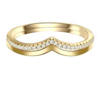 GLANZSTÜCKE MÜNCHEN Damen Set (Ring 2er) 925/- Sterling Silber gelbvergoldet 14 Karat Zirkonia weiß Silberring