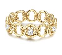 Glanzstücke München - Ring Sterling Silber Zirkonia in Gelbgold Ringe Damen