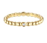 GLANZSTÜCKE MÜNCHEN Damen Ring 925/- Sterling Silber gelbvergoldet 18 Karat Zirkonia weiß Silberring