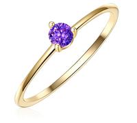 Solitärring GLANZSTÜCKE MÜNCHEN "GSM740" Gr. 60, gelbgold, Fingerringe, Damen, 60, Silber 925 (Sterlingsilber), aus Sterling Silber (34281321-60) gelbgold