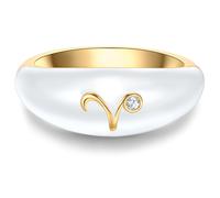 Glanzstücke München - Ring Sternzeichen Widder aus Sterling Silber in Gelbgold mit Zirkonia Ringe Damen