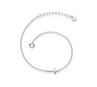 GLANZSTÜCKE MÜNCHEN Damen-Armband Kreuz Sterling Silber 17 + 3 cm - Silberkettchen Armband mit Anhänger Armkettchen Silber