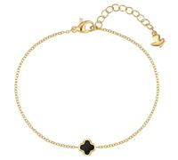 Glanzstücke München Armband - Edelstahl Armband Achat Kleeblatt - Gr. ONESIZE - in Gold - für Damen
