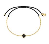 Glanzstücke München Armband - Edelstahl Armband Achat Kleeblatt - Gr. ONESIZE - in Gold - für Damen