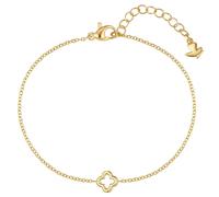 Glanzstücke München Armband - Edelstahl Armband Kleeblatt - Gr. ONESIZE - in Gold - für Damen