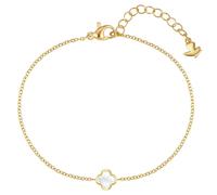 Glanzstücke München Armband - Edelstahl Armband PerlmuttKleeblatt - Gr. ONESIZE - in Gold - für Damen