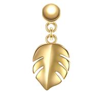 Glanzstücke München Charm Blatt aus Sterling Silber in Gelbdold 18,6 mm Damen