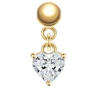 Glanzstücke München Charm Herz aus Sterling Silber in Gelbdold mit Zirkonia 13,5 mm Damen