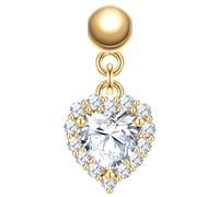 Glanzstücke München Charm Herz aus Sterling Silber in Gelbdold mit Zirkonia 16,3 mm Damen