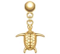 Glanzstücke München Charm Schildkröte aus Sterling Silber in Gelbdold 19,6 mm Damen