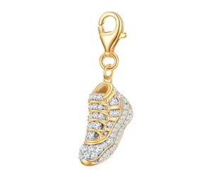 Glanzstücke München Charm Sneaker Sterling Silber Zirkonia in Gelbgold 17,8 mm Damen