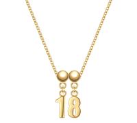 Glanzstücke München Charm Zahl 18 aus Sterling Silber in Gelbdold 45,0 cm Damen