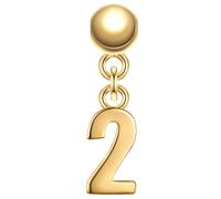 Glanzstücke München Charm Ziffer 2 aus Sterling Silber in Gelbdold 15,4 mm Damen