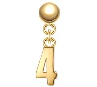 Glanzstücke München Charm Ziffer 4 aus Sterling Silber in Gelbdold 15,4 mm Damen