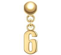 Glanzstücke München Charm Ziffer 6 aus Sterling Silber in Gelbdold 15,4 mm Damen