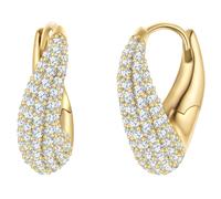 Glanzstücke München - Creolen aus Sterling Silber in Gelbgold mit Zirkonia 1 ct Damen