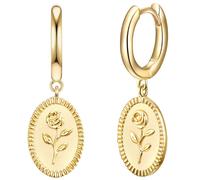 Glanzstücke München Creolen Blume Sterling Silber in Gelbgold 24,9 mm Damen