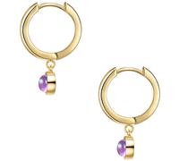 Creolen Sterling Silber gelbvergoldet Amethyst