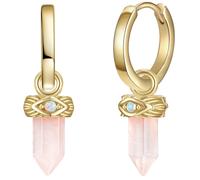 Glanzstücke München, Creolen Sterling Silber Gelbvergoldet Opal Weiß Rosenquarz in gold, Schmuck für Damen Gr. OneSize