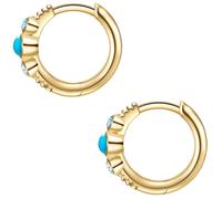 Creolen Sterling Silber gelbvergoldet Türkis Spinel