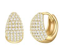 Paar Creolen GLANZSTÜCKE MÜNCHEN "Set: GSM992", gelbgold, weiß, Ohrringe, Damen, 11,9,mit Zirkonia, Silber 925 (Sterlingsilber), aus Sterling Silber (60002815-0) gelbgold, weiß