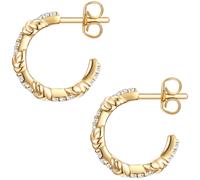 Glanzstücke München Creolen Sterling Silber Zirkonia in Gelbgold 13,8 mm Damen