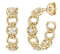 Glanzstücke München Creolen Sterling Silber Zirkonia in Gelbgold 19,2 mm Damen