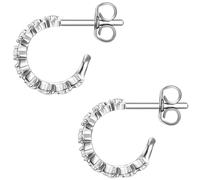 Paar Creolen GLANZSTÜCKE MÜNCHEN "Set: GSM571", silber, weiß, Ohrringe, Damen, 11,6,mit Zirkonia, Silber 925 (Sterlingsilber), aus Sterling Silber (91461015-0) silber, weiß