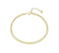 GLANZSTÜCKE MÜNCHEN Damen Armband 925/- Sterling Silber gelbgold | gelbvergoldet 14 Karat, Panzer-/Kugelarmband, Federring, 2-reihig