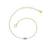 GLANZSTÜCKE MÜNCHEN Damen Armband 925/- Sterling Silber gelbvergoldet 14 Karat Zirkonia lila Silberarmband