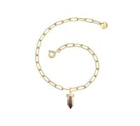 GLANZSTÜCKE MÜNCHEN Damen Armband 925/- Sterling Silber gelbvergoldet 18 Karat Zirkonia Quarz weiß smoky Silberarmband