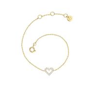 GLANZSTÜCKE MÜNCHEN Damen Armband 925/- Sterling Silber gelbvergoldet 18 Karat Zirkonia weiß Herz Silberarmband