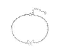 GLANZSTÜCKE MÜNCHEN Damen Armband 925/- Sterling Silber | rhodiniert, Panzerarmband, Schmetterling, Federring