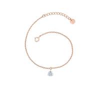 GLANZSTÜCKE MÜNCHEN Damen Armband 925/- Sterling Silber rosévergoldet 14 Karat Topas weiß Herz Silberarmband